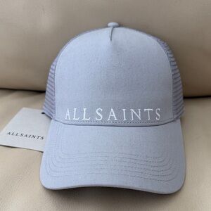All Saints Light Grey Mesh Trucker Hat
